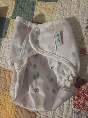 White & Colorful Heart Kinder Reusable Cloth Diaper Cover V1 Kids Eco Friendly